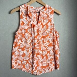 41 Hawthorn Women’s Breyson Pleated Detail Sleeveless Blouse Orange Floral
